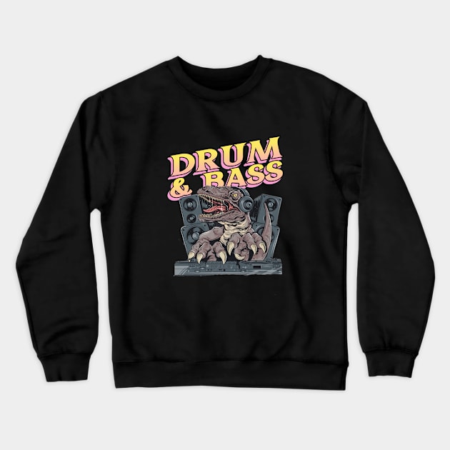 DRUM & BASS (dino dj) Crewneck Sweatshirt by DISCOTHREADZ 